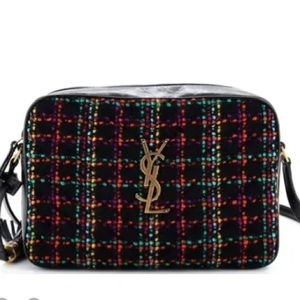Yves Saint Laurent YSL Tweed Monogram Matelasse Lou Camera Bag